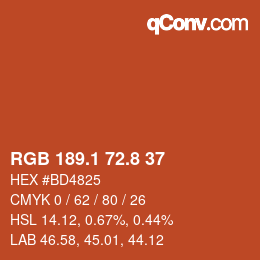 Farbcode: RGB 189.1 72.8 37 | qconv.com