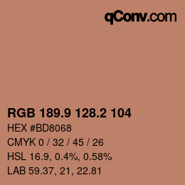 Color code: RGB 189.9 128.2 104 | qconv.com