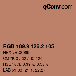 Color code: RGB 189.9 128.2 105 | qconv.com