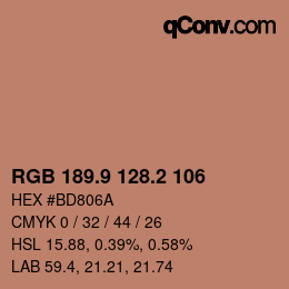 Color code: RGB 189.9 128.2 106 | qconv.com