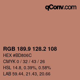 Farbcode: RGB 189.9 128.2 108 | qconv.com