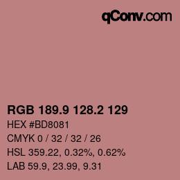 Color code: RGB 189.9 128.2 129 | qconv.com