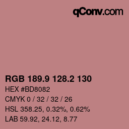 Color code: RGB 189.9 128.2 130 | qconv.com