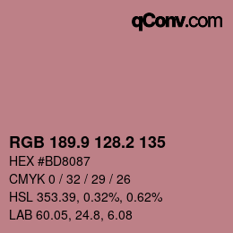 Color code: RGB 189.9 128.2 135 | qconv.com