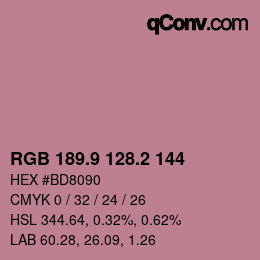 Color code: RGB 189.9 128.2 144 | qconv.com