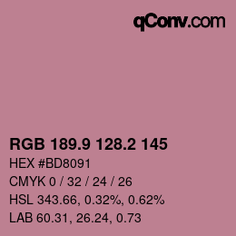 Color code: RGB 189.9 128.2 145 | qconv.com