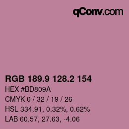 Color code: RGB 189.9 128.2 154 | qconv.com