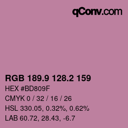 Color code: RGB 189.9 128.2 159 | qconv.com