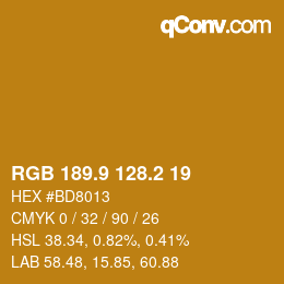 Color code: RGB 189.9 128.2 19 | qconv.com
