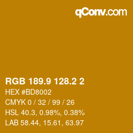 Color code: RGB 189.9 128.2 2 | qconv.com