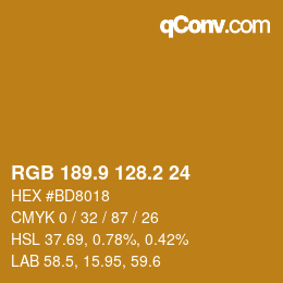 Color code: RGB 189.9 128.2 24 | qconv.com