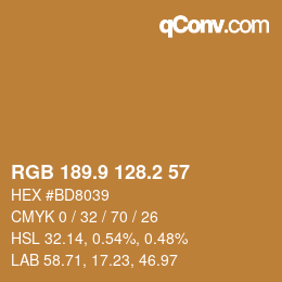 Color code: RGB 189.9 128.2 57 | qconv.com