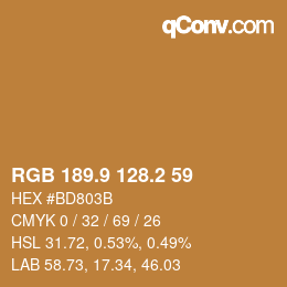 Color code: RGB 189.9 128.2 59 | qconv.com