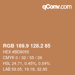 Color code: RGB 189.9 128.2 85 | qconv.com