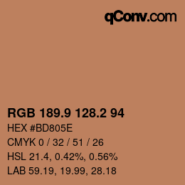 Color code: RGB 189.9 128.2 94 | qconv.com