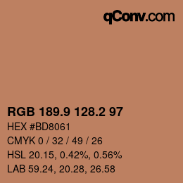 Color code: RGB 189.9 128.2 97 | qconv.com