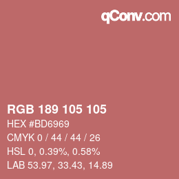 颜色代码: RGB 189 105 105 | qconv.com
