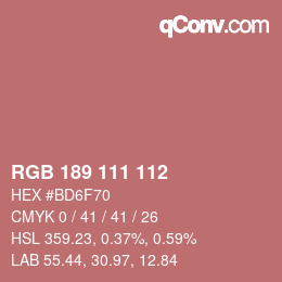 カラーコード: RGB 189 111 112 | qconv.com