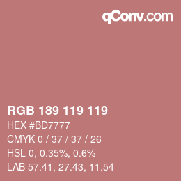 カラーコード: RGB 189 119 119 | qconv.com