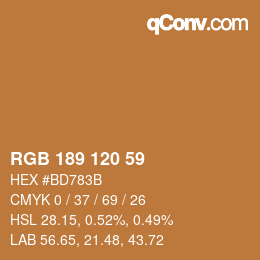 カラーコード: RGB 189 120 59 | qconv.com