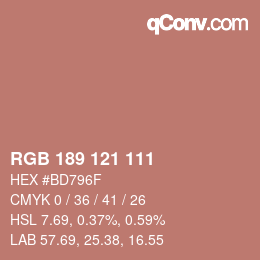 Farbcode: RGB 189 121 111 | qconv.com