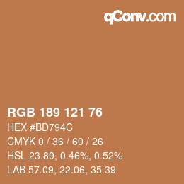 Código de color: RGB 189 121 76 | qconv.com