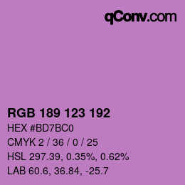 Color code: RGB 189 123 192 | qconv.com