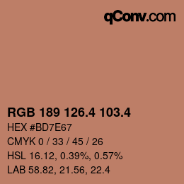 カラーコード: RGB 189 126.4 103.4 | qconv.com