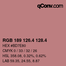 カラーコード: RGB 189 126.4 128.4 | qconv.com