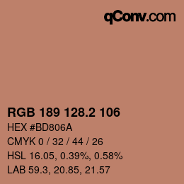 カラーコード: RGB 189 128.2 106 | qconv.com