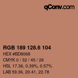カラーコード: RGB 189 128.6 104 | qconv.com