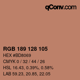Color code: RGB 189 128 105 | qconv.com