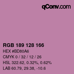 Color code: RGB 189 128 166 | qconv.com