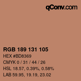 カラーコード: RGB 189 131 105 | qconv.com