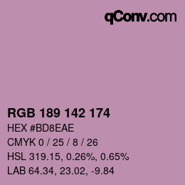 Color code: RGB 189 142 174 | qconv.com