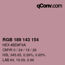 Código de color: RGB 189 143 154 | qconv.com