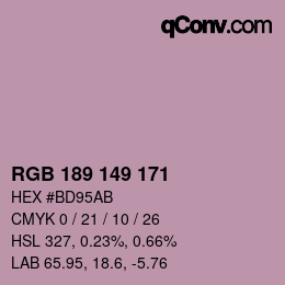 Color code: RGB 189 149 171 | qconv.com