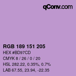 Color code: RGB 189 151 205 | qconv.com