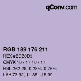 Farbcode: RGB 189 176 211 | qconv.com
