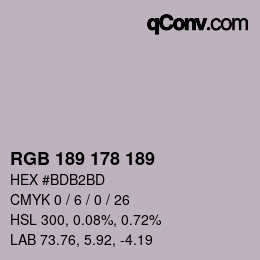 Código de color: RGB 189 178 189 | qconv.com