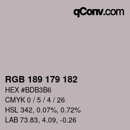 カラーコード: RGB 189 179 182 | qconv.com