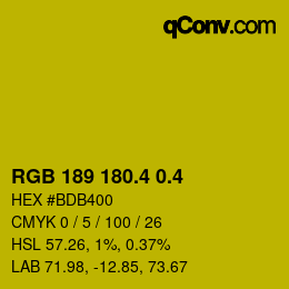 カラーコード: RGB 189 180.4 0.4 | qconv.com