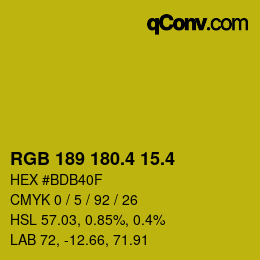 カラーコード: RGB 189 180.4 15.4 | qconv.com