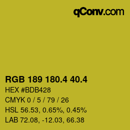 カラーコード: RGB 189 180.4 40.4 | qconv.com