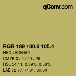 カラーコード: RGB 189 180.8 105.4 | qconv.com