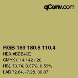 カラーコード: RGB 189 180.8 110.4 | qconv.com