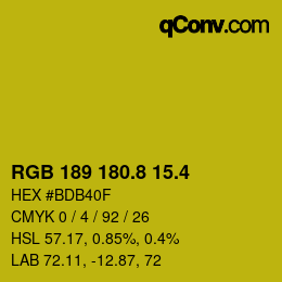 カラーコード: RGB 189 180.8 15.4 | qconv.com