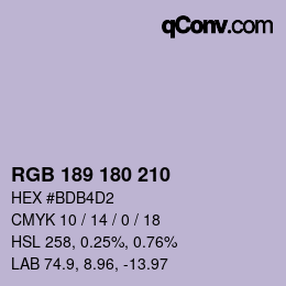 Farbcode: RGB 189 180 210 | qconv.com