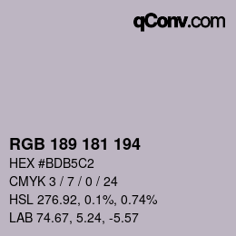 カラーコード: RGB 189 181 194 | qconv.com