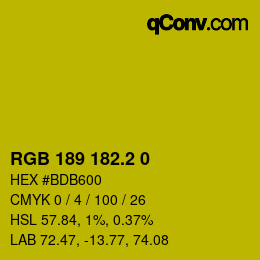 カラーコード: RGB 189 182.2 0 | qconv.com